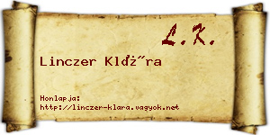 Linczer Klára névjegykártya