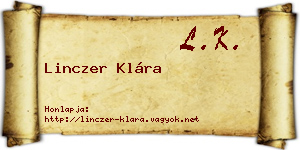 Linczer Klára névjegykártya