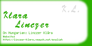 klara linczer business card