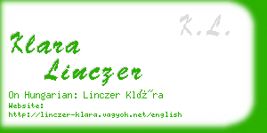 klara linczer business card